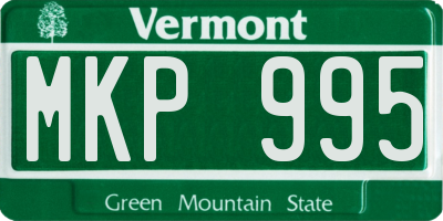 VT license plate MKP995