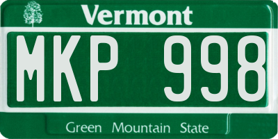 VT license plate MKP998