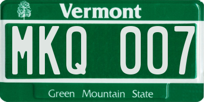 VT license plate MKQ007