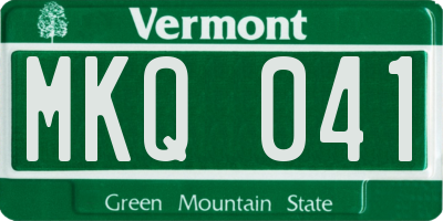 VT license plate MKQ041