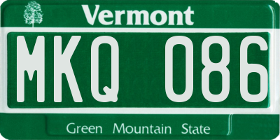 VT license plate MKQ086