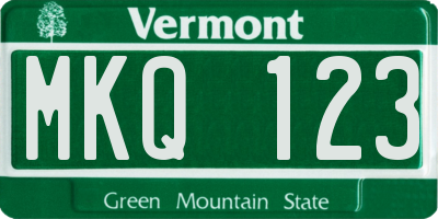 VT license plate MKQ123