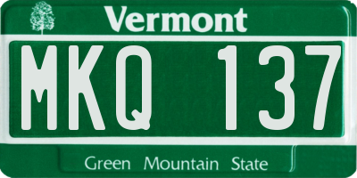 VT license plate MKQ137