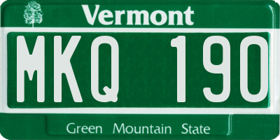 VT license plate MKQ190