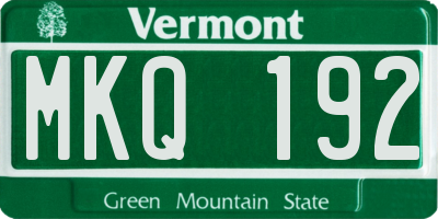VT license plate MKQ192