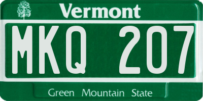 VT license plate MKQ207