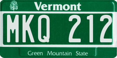 VT license plate MKQ212