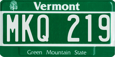 VT license plate MKQ219