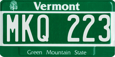 VT license plate MKQ223