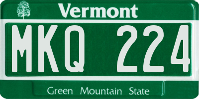 VT license plate MKQ224
