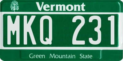 VT license plate MKQ231