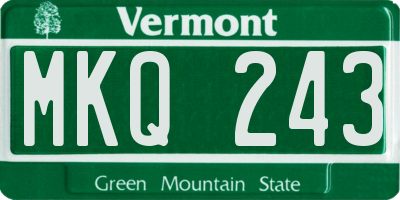 VT license plate MKQ243