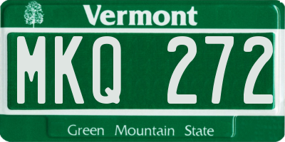 VT license plate MKQ272