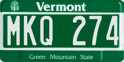 VT license plate MKQ274