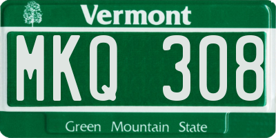 VT license plate MKQ308