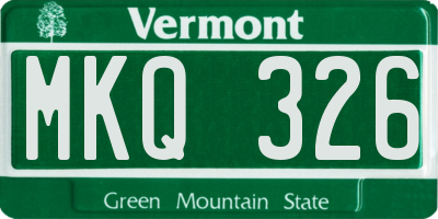 VT license plate MKQ326