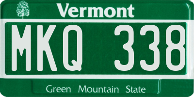 VT license plate MKQ338