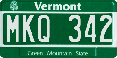 VT license plate MKQ342