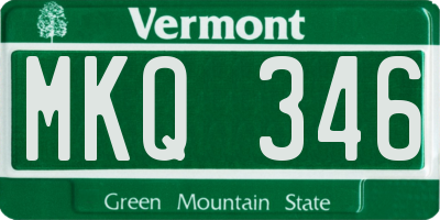 VT license plate MKQ346