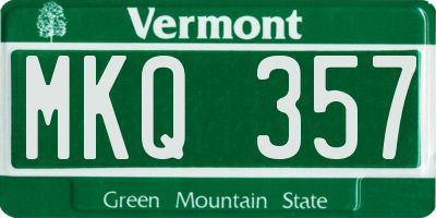 VT license plate MKQ357
