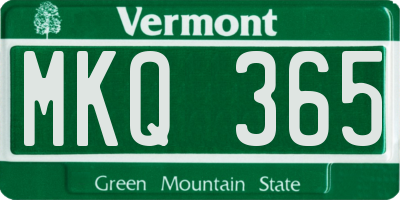VT license plate MKQ365