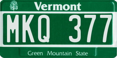VT license plate MKQ377