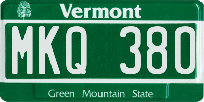 VT license plate MKQ380