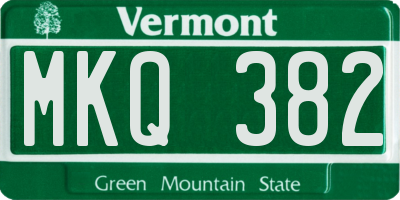 VT license plate MKQ382