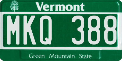 VT license plate MKQ388