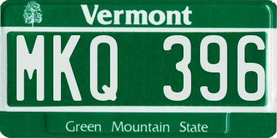 VT license plate MKQ396