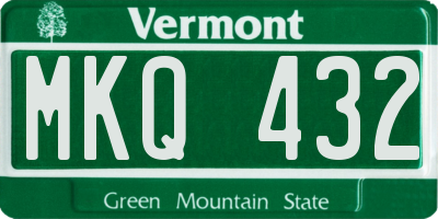 VT license plate MKQ432