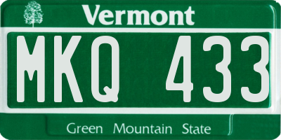 VT license plate MKQ433