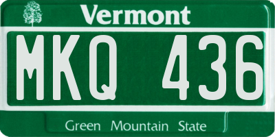 VT license plate MKQ436