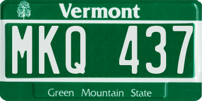 VT license plate MKQ437