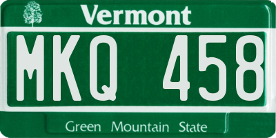 VT license plate MKQ458