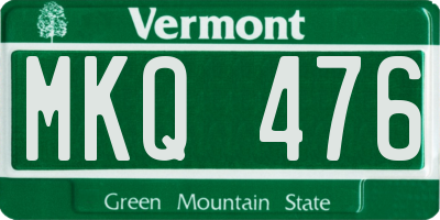 VT license plate MKQ476