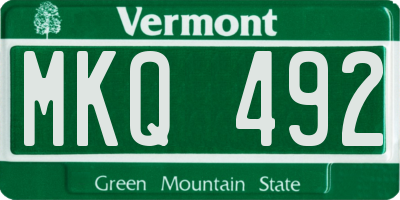 VT license plate MKQ492