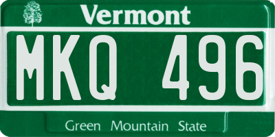 VT license plate MKQ496
