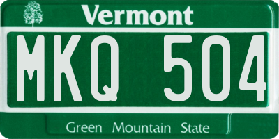 VT license plate MKQ504