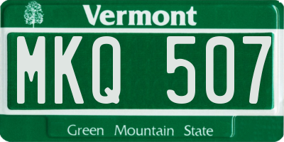 VT license plate MKQ507