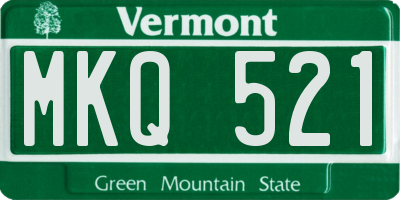 VT license plate MKQ521