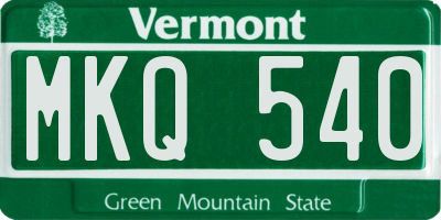 VT license plate MKQ540