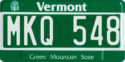 VT license plate MKQ548