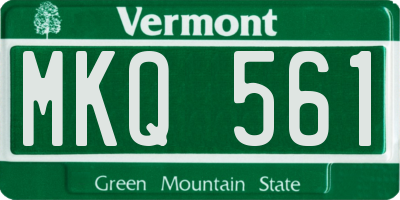 VT license plate MKQ561