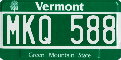 VT license plate MKQ588