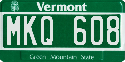VT license plate MKQ608