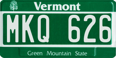 VT license plate MKQ626