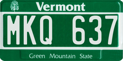 VT license plate MKQ637
