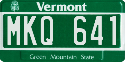VT license plate MKQ641