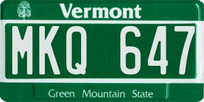 VT license plate MKQ647